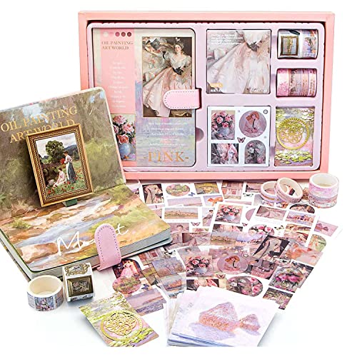 Hermosiey ÄSthetisches Scrapbook-Kit, Vintage-ÖLgemäLde, B6-Notizbuch, Scrapbooking-ZubehöR, Kunstaufkleber, B von Hermosiey