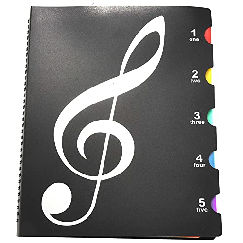 Hermosiey Musik Themen Ordner Inhaber Beschreibbare Musiker ViolinschlüSsel BläTter Klavier Chor Papier Store Lesen Sie Psalm Song Konzerte Protector 20 Seite Tragbar Student Organisator von Hermosiey