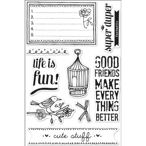 Basic Grey Paper Cottage Cling Stamps By Hero Arts-Life Is Fun von Hero Arts