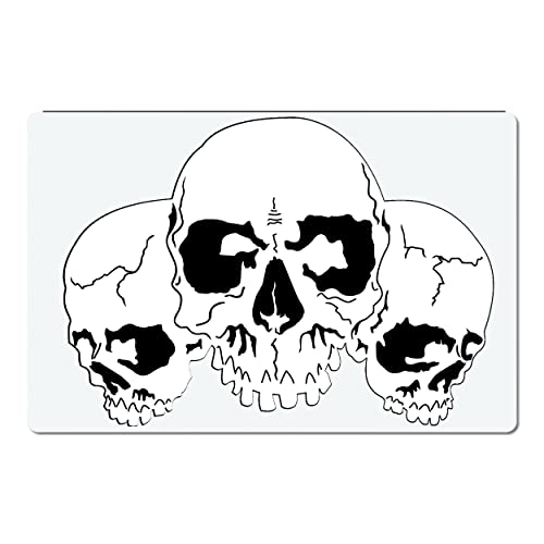 Herterich Products | Airbrush Schablone | Skull Totenkopf Stencil | Hochwertige Mylarfolie | Lösemittelbeständig | Tattoo und Graffiti Vorlage von Herterich Products