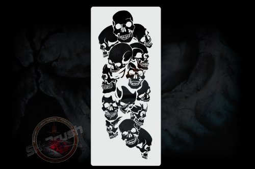 Herterich Products | Airbrush Schablone | Totenköpfe Skulls Stencil | Hochwertige Mylarfolie | Lösemittelbeständig | Tattoo und Graffiti Vorlage von Herterich Products