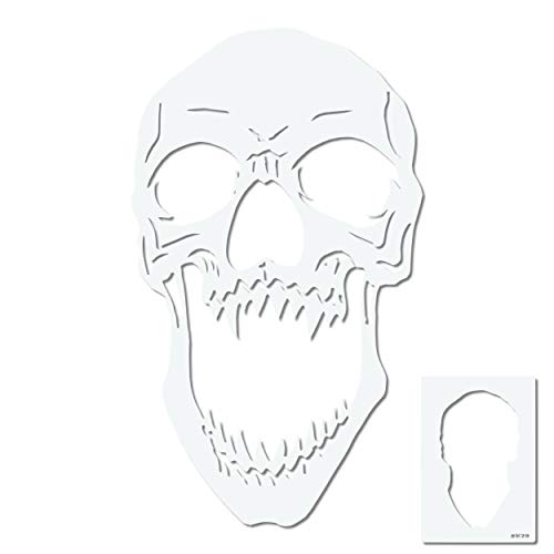 Herterich Products Airbrush Schablone für Totenkopf Skull | Tattoo und Graffiti Stencil Vorlage | Präzises Design | Wiederverwendbar und Lösemittelresistent von Herterich Products