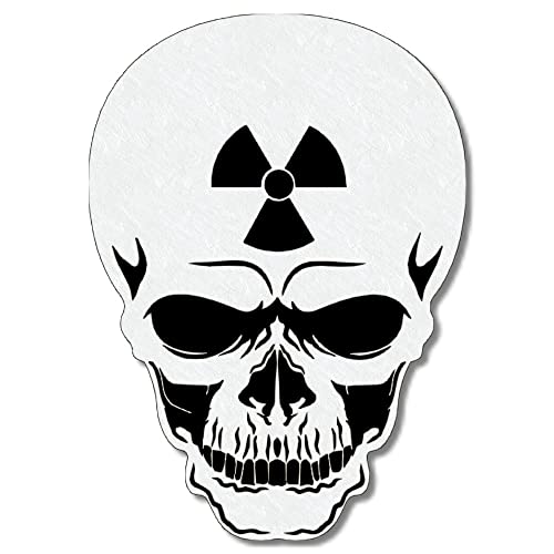 Herterich Products Totenkopf Schädel Atom Airbrush Schablone | Nuclear Skull Stencil Vorlage | Präzises Atom-Design | Wiederverwendbar und Lösemittelresistent von Herterich Products