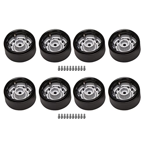 Herxermeny 8 Stück Metall 1,9 Beadlock Rad Felgen Nabe für 1/10 Rc Crawler Auto Axial Scx10 90046 Trx4 D90 D110 12 Kleine Löcher, Silber von Herxermeny