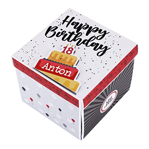 Herz & Heim® Überraschungsbox -Happy Birthday- mit Wunschname 18 Jahre von Herz & Heim