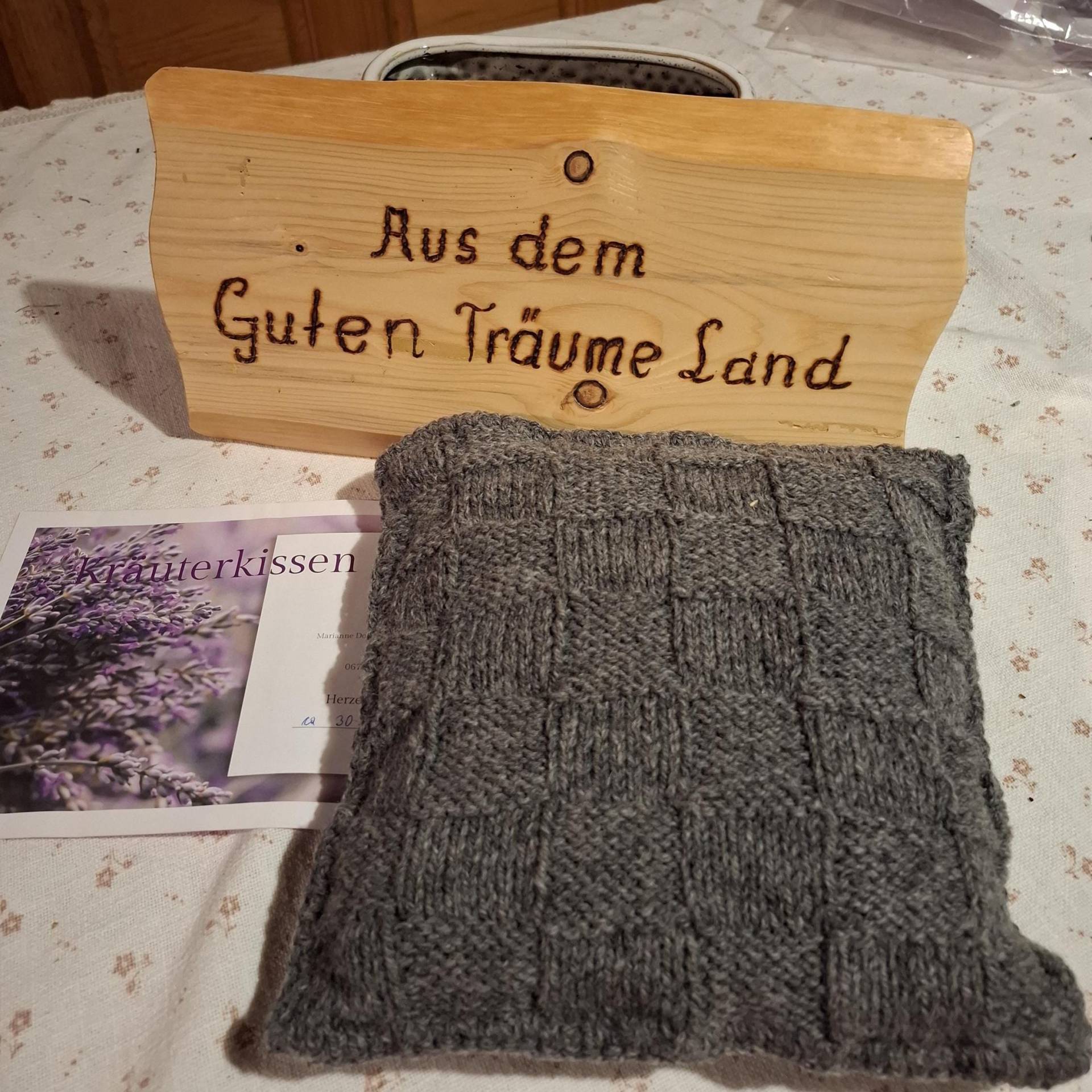 Kräuterkissen Handgestrickt von Herzerlomi