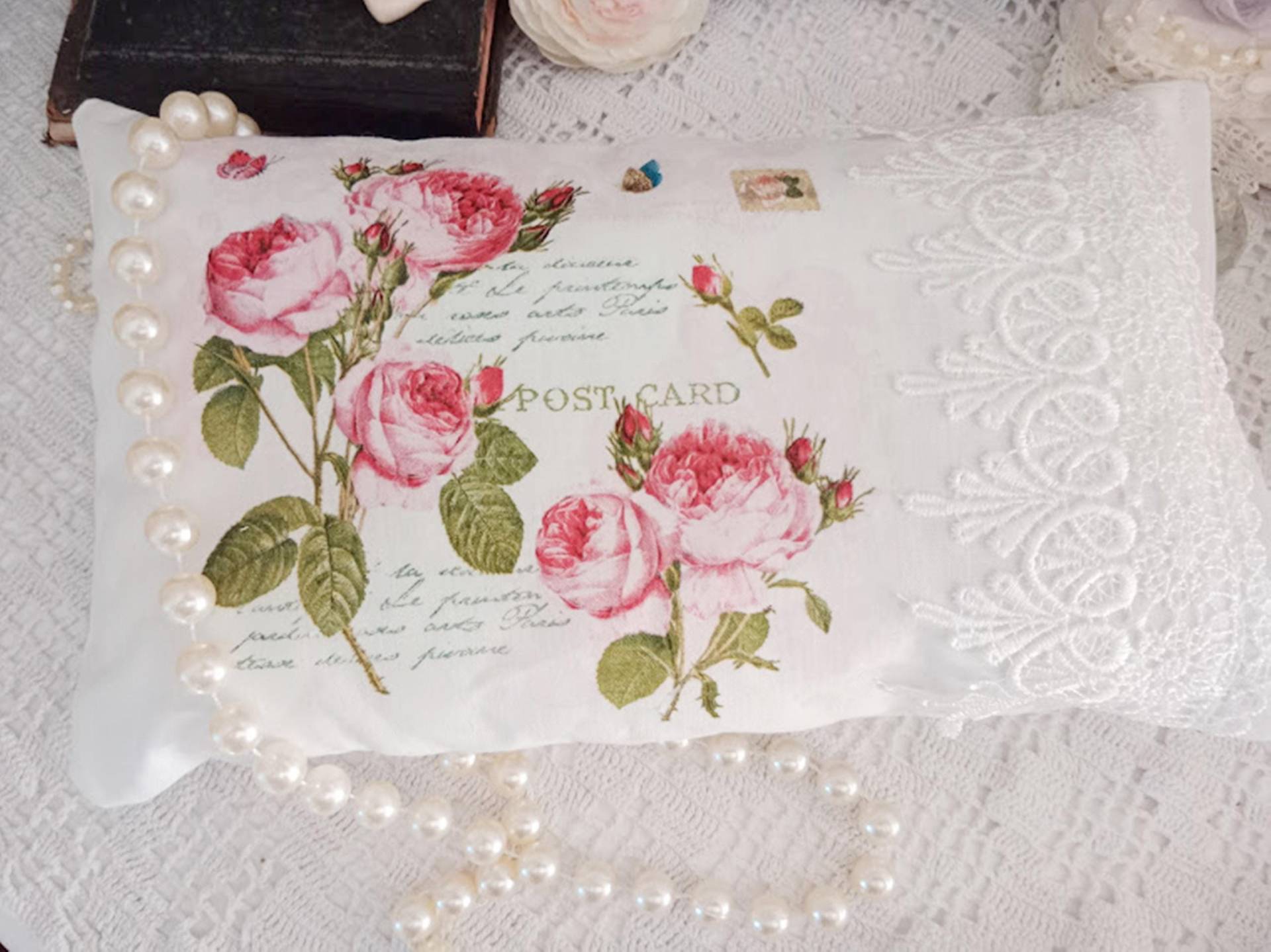 Großes Lavendelkissen Lavendel Rosen Shabby Chic Vintage Living Geschenke Idee von Herzmensch01