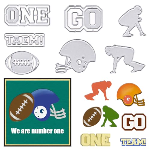 American Football Metall-Stanzschablonen, Ballspiel, Stanzformen für Kartenherstellung, One Go Team Wörter, Stanzschablone, Prägeschablone, Werkzeug für Sport, DIY, Scrapbooking, Fotoalbum, von Heureppy