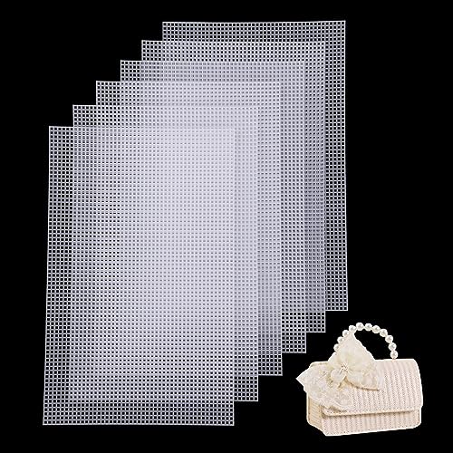 Plastic Canvas Sheets Weiß Mesh Canvas Sheets Cross Stitch Plastic Canvas für Stricken Häkeln Nähprojekte 6 Stück 20x32cm von Heveer