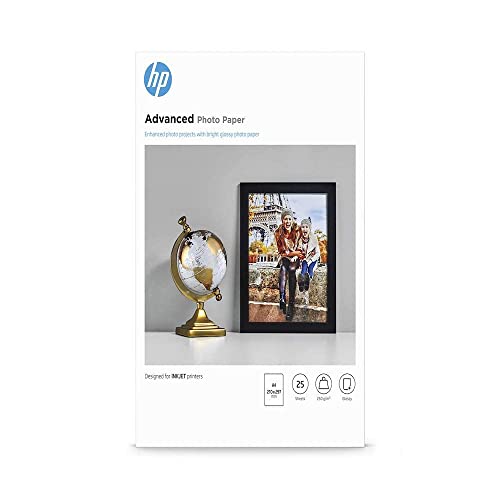 HP Advanced Fotopapier hochglänzend, 250 g/m2, DIN A4, 25 Blatt, weiß von Hewlett-Packard