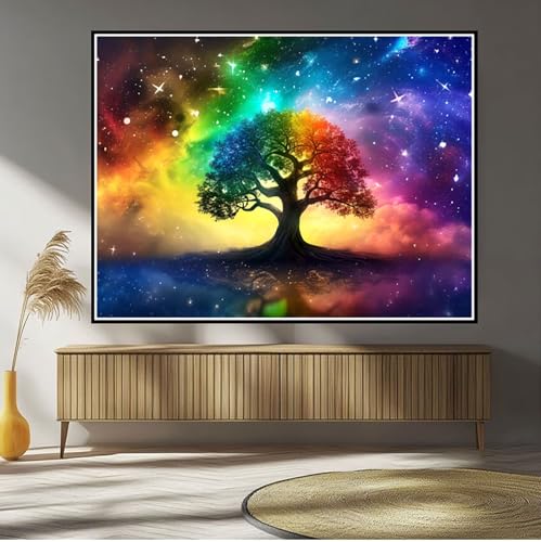 Diamond Painting Baum des Lebens Diamond Painting Kinder Sternenhimmel Diamant Bilder, 5D DIY Diamant Kunst Malerei Mosaik Bastelset Erwachsene Kreuzstich Stickerei Set Deko Wohnzimme 30x40cm B-168 von Hewuiwea