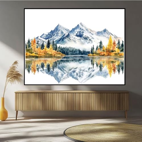 Diamond Painting Berg Diamond Painting Kinder Baum Diamant Bilder, 5D DIY Diamant Kunst Malerei Mosaik Bastelset Erwachsene Kreuzstich Stickerei Set Deko Wohnzimme, Geschenke für Frauen 20x30cm B-156 von Hewuiwea