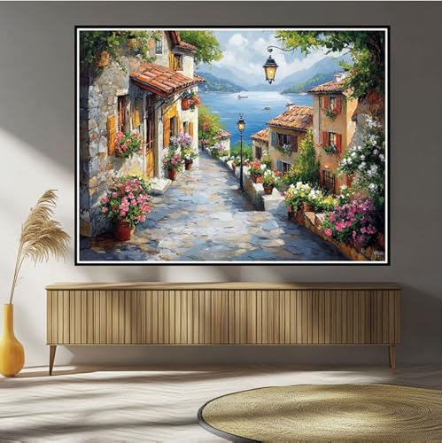 Diamond Painting Blume Diamond Painting Kinder Berg Diamant Bilder, 5D DIY Diamant Kunst Malerei Mosaik Bastelset Erwachsene Kreuzstich Stickerei Set Deko Wohnzimme, Geschenke für Frauen 60x80cm B-489 von Hewuiwea