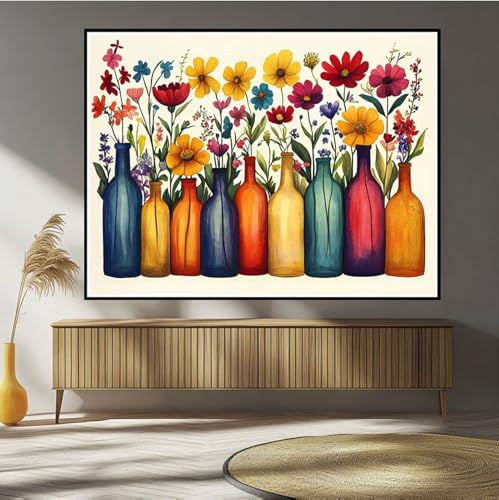 Diamond Painting Blume Diamond Painting Kinder Einfachheit Diamant Bilder, 5D DIY Diamant Kunst Malerei Mosaik Bastelset Erwachsene Kreuzstich Stickerei Set Deko Wohnzimme, Geschenke 20x30cm B-457 von Hewuiwea