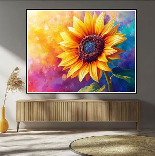 Diamond Painting Blume Diamond Painting Kinder Sonnenblume Diamant Bilder, 5D DIY Diamant Kunst Malerei Mosaik Bastelset Erwachsene Kreuzstich Stickerei Set Deko Wohnzimme, Geschenke 40x60cm B-505 von Hewuiwea