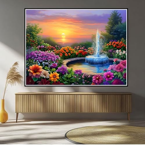 Diamond Painting Blume Diamond Painting Kinder Sonnenuntergang Diamant Bilder, 5D DIY Diamant Kunst Malerei Mosaik Bastelset Erwachsene Kreuzstich Stickerei Set Deko Wohnzimme, Geschenke 20x30cm B-469 von Hewuiwea