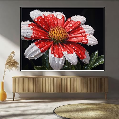 Diamond Painting Erwachsene Blume Diamond Painting Einfachheit Diamant Painting Bilder Groß XXL 50x70cm, DIY 5D Diamant Malerei mit Komplett Zubehör Embroidery Set Crystal Art Home Dekor B-461 von Hewuiwea