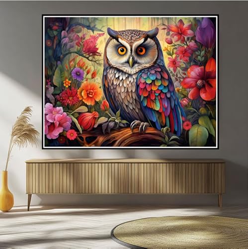 Diamond Painting Eule Diamond Painting Kinder Tier Diamant Bilder, 5D DIY Diamant Kunst Malerei Mosaik Bastelset Erwachsene Kreuzstich Stickerei Set Deko Wohnzimme, Geschenke für Frauen 20x30cm B-52 von Hewuiwea