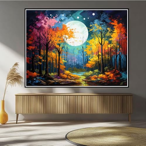 Diamond Painting Herbst Diamond Painting Kinder Mond Diamant Bilder, 5D DIY Diamant Kunst Malerei Mosaik Bastelset Erwachsene Kreuzstich Stickerei Set Deko Wohnzimme, Geschenke 30x40cm B-123 von Hewuiwea