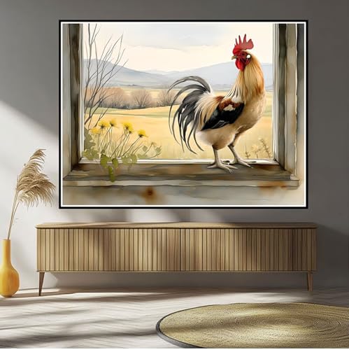 Diamond Painting Huhn Diamond Painting Kinder Tier Diamant Bilder, 5D DIY Diamant Kunst Malerei Mosaik Bastelset Erwachsene Kreuzstich Stickerei Set Deko Wohnzimme, Geschenke für Frauen 40x60cm B-516 von Hewuiwea