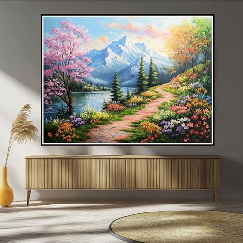 Diamond Painting Japan Diamond Painting Kinder Kirschblüten Diamant Bilder, 5D DIY Diamant Kunst Malerei Mosaik Bastelset Erwachsene Kreuzstich Stickerei Set Deko Wohnzimme, Geschenke 20x30cm B-130 von Hewuiwea