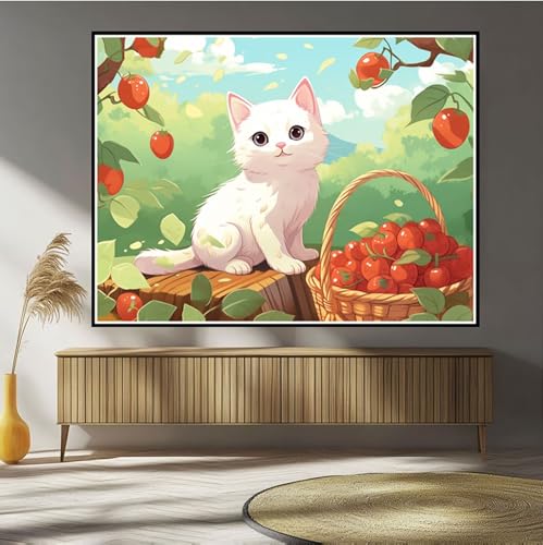 Diamond Painting Katze Diamond Painting Kinder Karikatur Diamant Bilder, 5D DIY Diamant Kunst Malerei Mosaik Bastelset Erwachsene Kreuzstich Stickerei Set Deko Wohnzimme, Geschenke 20x30cm B-42 von Hewuiwea