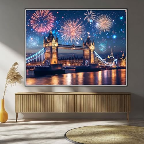 Diamond Painting London Diamond Painting Kinder Landschaft Diamant Bilder, 5D DIY Diamant Kunst Malerei Mosaik Bastelset Erwachsene Kreuzstich Stickerei Set Deko Wohnzimme, Geschenke 30x50cm B-541 von Hewuiwea