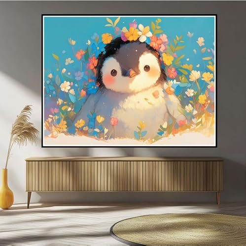 Diamond Painting Pinguin Diamond Painting Kinder Tier Diamant Bilder, 5D DIY Diamant Kunst Malerei Mosaik Bastelset Erwachsene Kreuzstich Stickerei Set Deko Wohnzimme, Geschenke 30x40cm B-114 von Hewuiwea