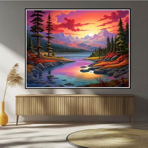 Diamond Painting Sonnenuntergang Diamond Painting Kinder Baum Diamant Bilder, 5D DIY Diamant Kunst Malerei Mosaik Bastelset Erwachsene Kreuzstich Stickerei Set Deko Wohnzimme, Geschenke 30x50cm B-4 von Hewuiwea