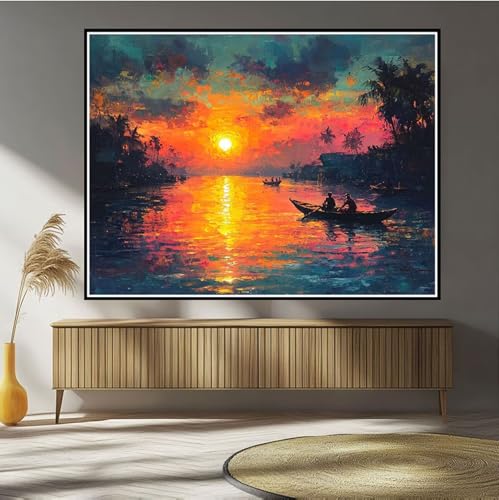 Diamond Painting Sonnenuntergang Diamond Painting Kinder Baum Diamant Bilder, 5D DIY Diamant Kunst Malerei Mosaik Bastelset Erwachsene Kreuzstich Stickerei Set Deko Wohnzimme, Geschenke 30x50cm B-5 von Hewuiwea