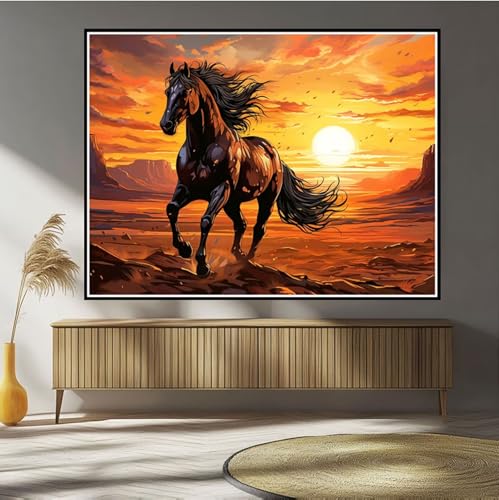 Diamond Painting Sonnenuntergang Diamond Painting Kinder Tier Diamant Bilder, 5D DIY Diamant Kunst Malerei Mosaik Bastelset Erwachsene Kreuzstich Stickerei Set Deko Wohnzimme, Geschenke 30x40cm B-19 von Hewuiwea