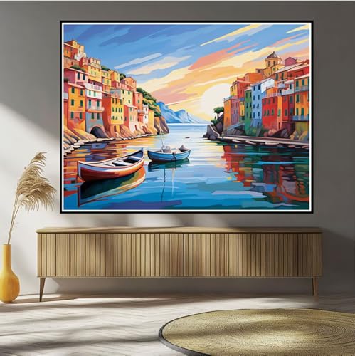 Diamond Painting Sonnenuntergang Diamond Painting Kinder Venedig Diamant Bilder, 5D DIY Diamant Kunst Malerei Mosaik Bastelset Erwachsene Kreuzstich Stickerei Set Deko Wohnzimme, Geschenke 30x50cm B-7 von Hewuiwea