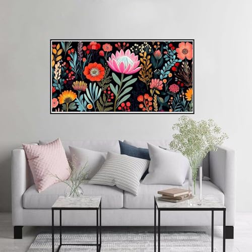 Malen nach Zahlen Blume Malen nach Zahlen Erwachsene Anlage Paint by Numbers ab 7 jahre mädchen, DIY Handgemalt Ölgemälde mit Pinseln und Acrylfarbe leinwand Kit, Geschenke für Frauen 100x200cm A-390 von Hewuiwea