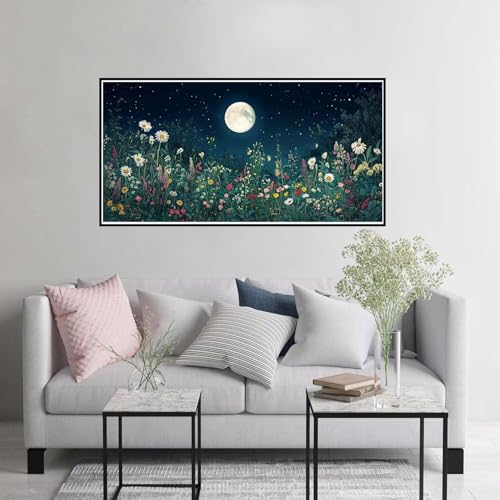 Malen nach Zahlen Blume Malen nach Zahlen Erwachsene Nachtansicht Paint by Numbers ab 7 jahre mädchen,DIY Handgemalt Ölgemälde mit Pinseln Acrylfarbe leinwand Kit, Geschenke für Frauen 100x200cm A-354 von Hewuiwea