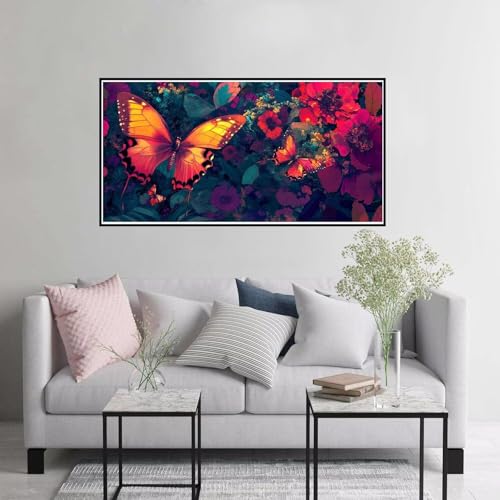 Malen nach Zahlen Blume Malen nach Zahlen Erwachsene Schmetterling Paint by Numbers ab 7 jahre mädchen, DIY Handgemalt Ölgemälde mit Pinseln Acrylfarbe leinwand Kit, Geschenke für Frauen 20x40cm A-224 von Hewuiwea