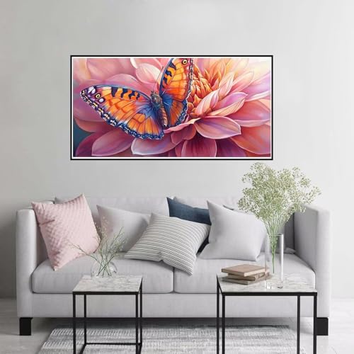 Malen nach Zahlen Blume Malen nach Zahlen Erwachsene Schmetterling Paint by Numbers ab 7 jahre mädchen,DIY Handgemalt Ölgemälde mit Pinseln Acrylfarbe leinwand Kit, Geschenke für Frauen 80x160cm A-221 von Hewuiwea