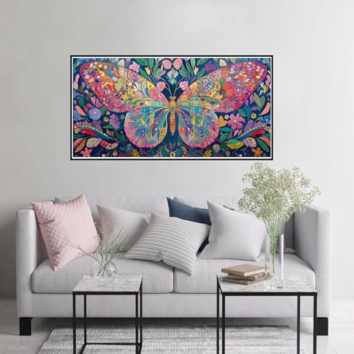 Malen nach Zahlen Blume Malen nach Zahlen Erwachsene Schmetterling Paint by Numbers ab 7 jahre mädchen,DIY Handgemalt Ölgemälde mit Pinseln Acrylfarbe leinwand Kit,Geschenke für Frauen 100x200cm A-220 von Hewuiwea