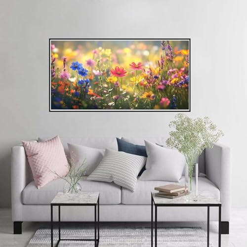 Malen nach Zahlen Blume Malen nach Zahlen Erwachsene Sonnenlicht Paint by Numbers ab 7 jahre mädchen, DIY Handgemalt Ölgemälde mit Pinseln Acrylfarbe leinwand Kit, Geschenke für Frauen 80x160cm A-351 von Hewuiwea