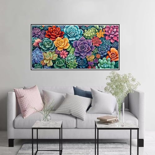 Malen nach Zahlen Erwachsene Blume Malen nach Zahlen ab 7 jahre mädchen, Anlage Paint by Numbers mit Pinseln und Acrylfarbe Leinwand Kit, DIY Handgemalt Ölgemälde Geschenke für Frauen 70x140cm A-392 von Hewuiwea