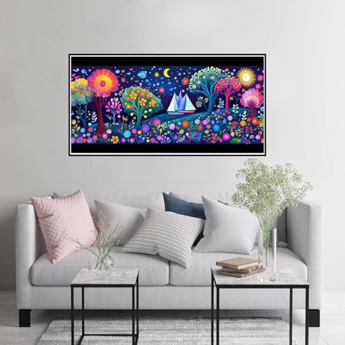 Malen nach Zahlen Erwachsene Groß 60x120cm, Mond Malen nach Zahlen Abstrakt Malen nach Zahlen Kinder, malen-nach-zahlen DIY Ölgemälde Leinwand Set, Kreativ Geschenke für Frauen und Zimmer Deko A-993 von Hewuiwea