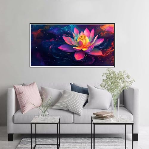 Malen nach Zahlen Lotus Malen nach Zahlen Erwachsene Abstrakt Paint by Numbers ab 7 jahre mädchen, DIY Handgemalt Ölgemälde mit Pinseln und Acrylfarbe leinwand Kit, Geschenke für Frauen 80x160cm A-413 von Hewuiwea