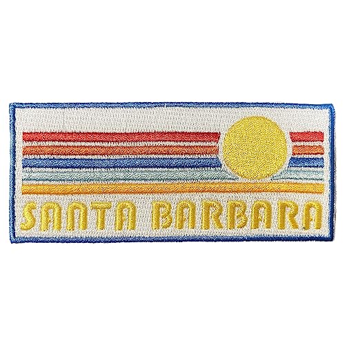 Santa Barbara Patch – Retro Sunrise 100% Stickerei zum Aufnähen oder Aufbügeln Santa Barbara, California Patch (10,2 x 4,6 cm) von Hey Mountains