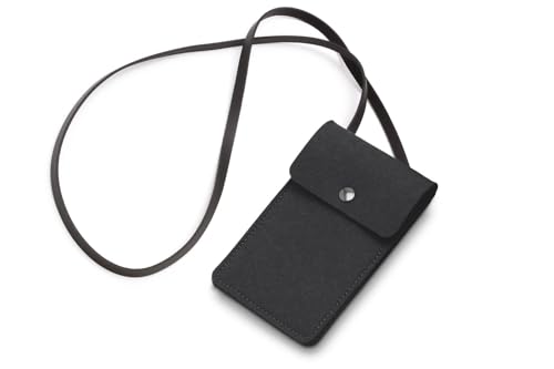 Hey-Sign kleine Umhängetasche SMART Bag mit Druckknopf, Lederband viele Farben, Farbe:02 - Schwarz von Hey-Sign