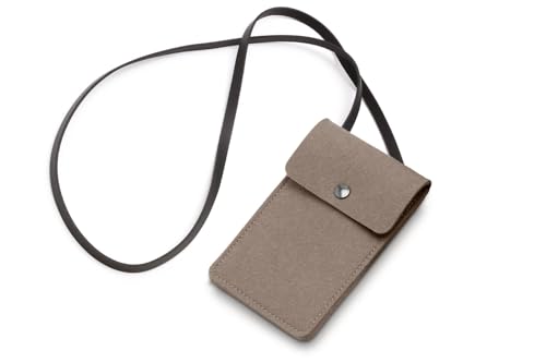 Hey-Sign kleine Umhängetasche SMART Bag mit Druckknopf, Lederband viele Farben, Farbe:35 - Taupe von Hey-Sign