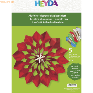 10 x Heyda Alufolie A4 80 my VE=5 Stück farbig sortiert von Heyda