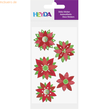 6 x Heyda Sticker-Mix Weihnachtsstern von Heyda