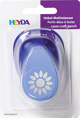 Heyda 203687530 Motivlocher Motivstanzer (für Karton bis 220g/m², Sonnenblume groß/ca. 25 x 2) von Heyda