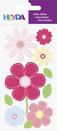 Heyda 203780652 Stick-On's Mix, Motiv: Blumen rund rot/pink von Heyda