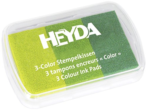 Heyda 204888463 3-Color Stempelkissen 9 x 6 cm (Grüntöne) von Heyda