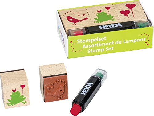 Heyda 204888493 Heyda 204888493 Stempel-Set (Liebe) Setgröße: 8 x 4,5 x 2,5 cm, 3 Holz-Stempel von Heyda